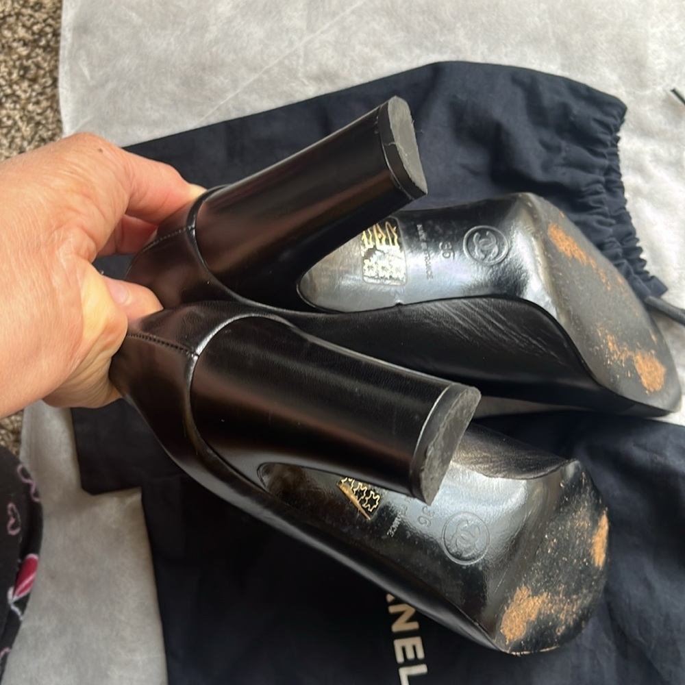 Authentic Chanel Heels Shoes - Black Size 36 Made in France - Picture 13 of 13